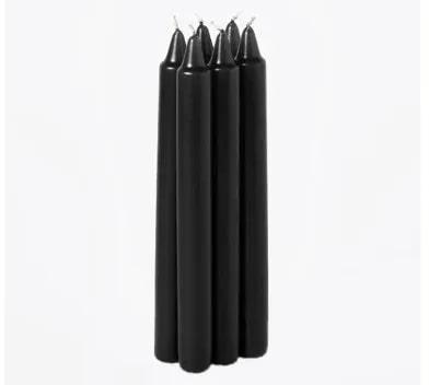 Cylindrical Black Wax Candle, Pattern : Plain