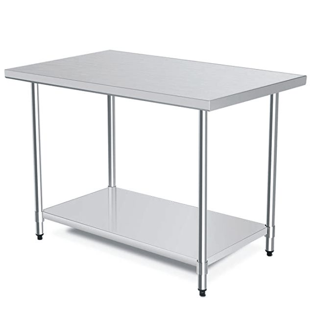 Stainless Steel Counter Table with One Shelves