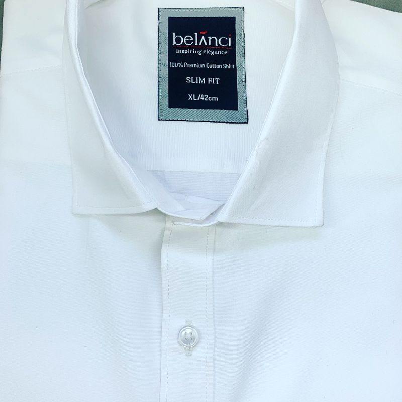 Mens White Formal Shirts, for Breathable, Anti-Wrinkle, Anti-Shrink, Gender : Male