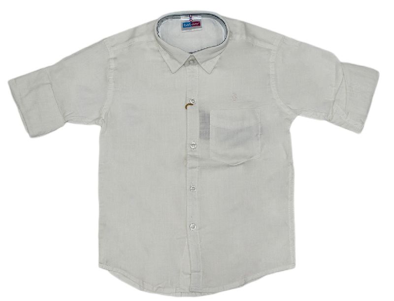 Boys Plain Cotton Shirt, Size : M