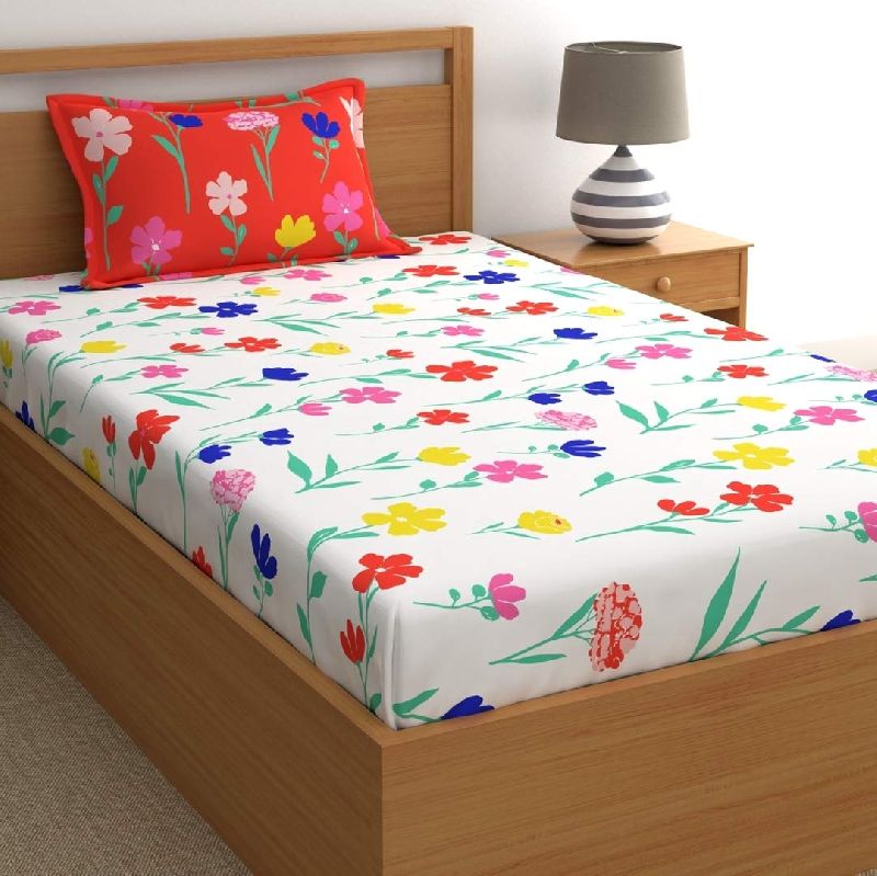 Printed Polyester Single Bedsheet, Feature : Easy To Clean