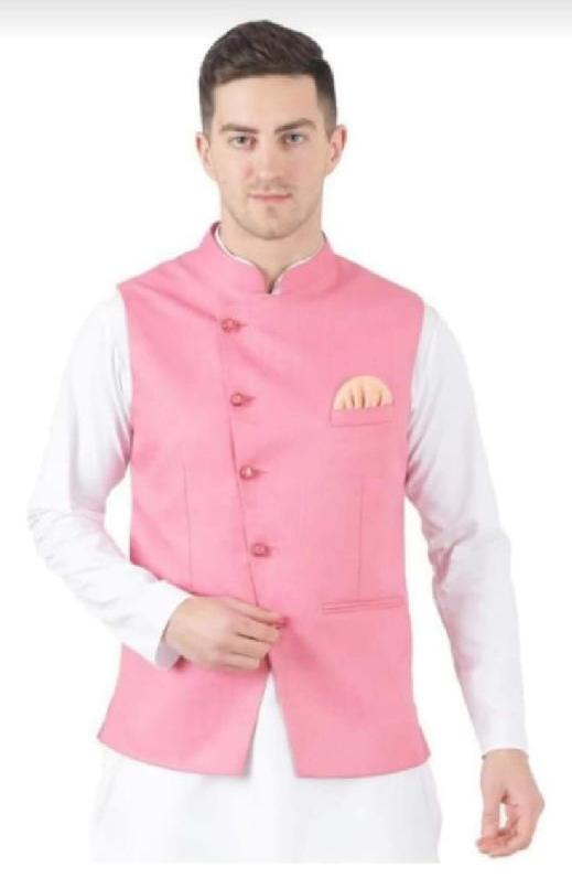 Plain Cotton Fancy Nehru Jacket, Size : XL