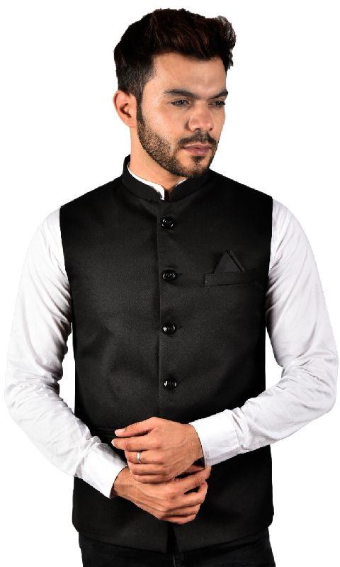 Cotton Plain Nehru Jacket, Size : XL