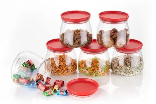 Set Of 6 Plastic Matka Shaped Storage Container Set