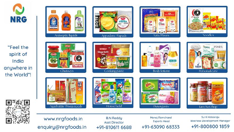 Exporter of Food Products & Foodstuff | NRG FOODS PVT LTD, Hyderabad