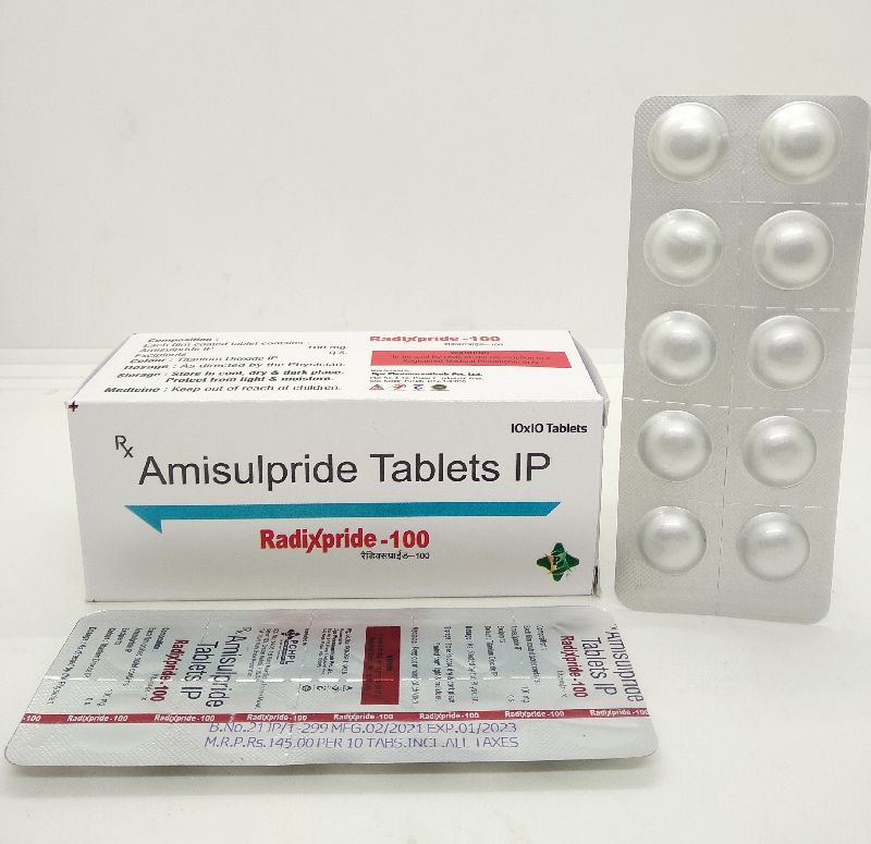 Amisulpride 100mg Tablets, for Hospital, Purity : 99.99%