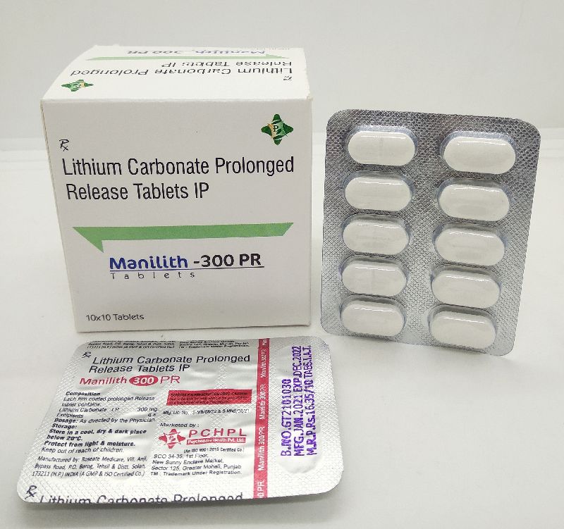 Lithium Carbonate PR 300mg tablets, for Hospital, Purity : 99.9%