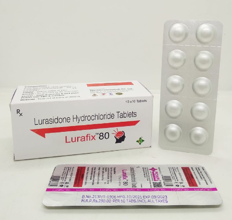 Lurasidone Hydrochloride 80 mg tablets, Purity : 99%