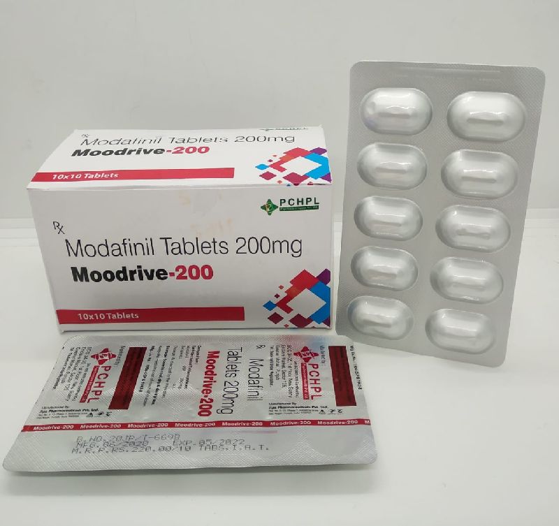 Modafinil 200 mg tablets, Packaging Size : 10*10