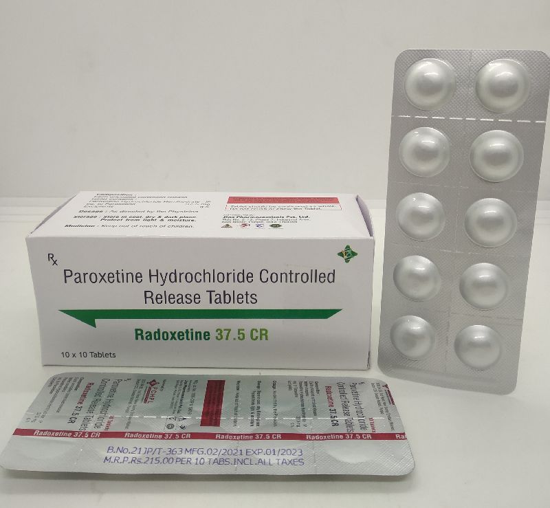 Paroxetine Hcl CR 37.5 mg tablets, for Clinical, Hospital, Purity : 99%