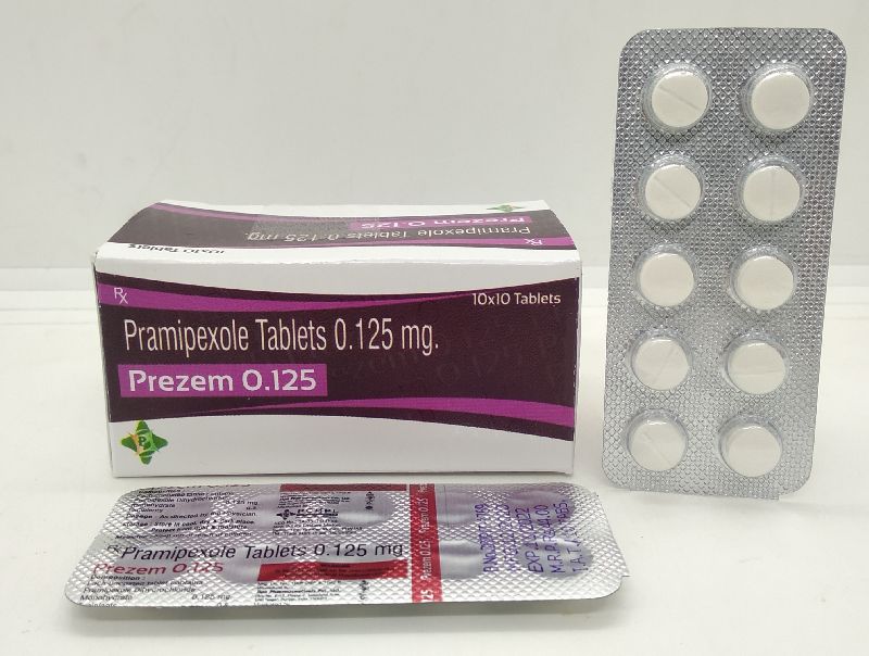 Pramipexole Dihydrochloride 0.125mg tablets, Purity : 99%