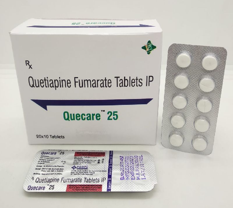 Quetiapine Fumarate 25 mg Tablets, for Hospital, Purity : 99%