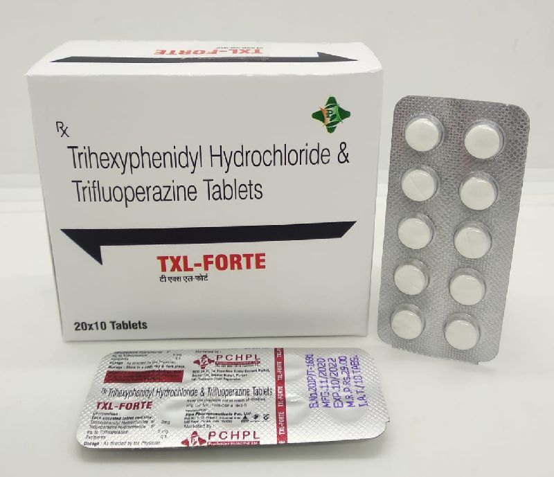 Trihexyphenidyl 2mg + Trifluoperazine Hydrochloride 5mg Tablets