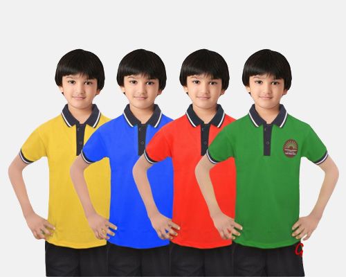 Kids Cotton Sports Polo T Shirt