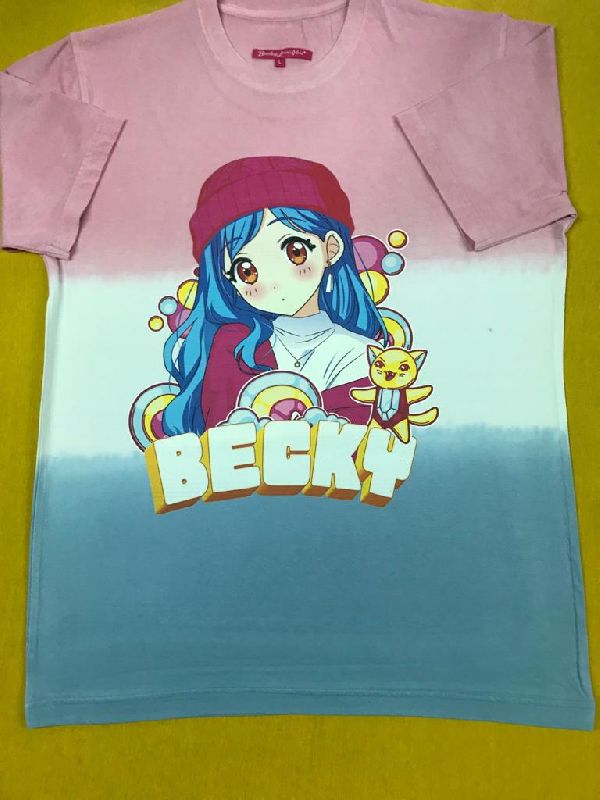 Tie & Dye T Shirt With Chest Print