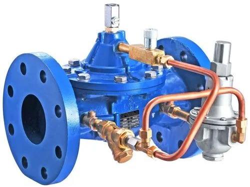 PN16-PN25 Lehry Pressure Reducing Control Valve, for Water Fitting, Color : Blue