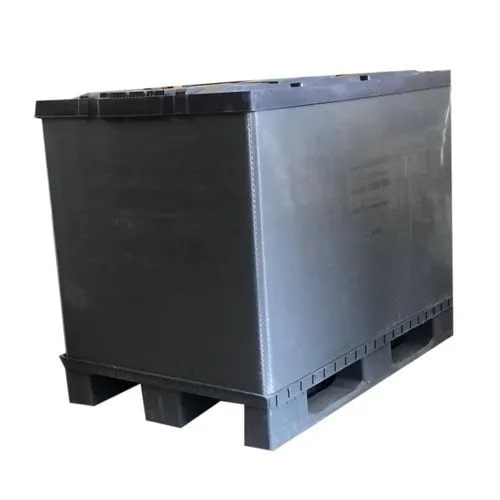 Plastic Pallet Box With Lid, Color : Grey