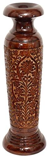 Polished Wooden Vase, for Shiny, Dust Resistance, Pattern : Plain
