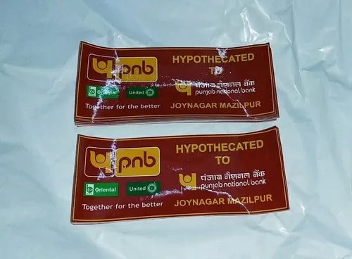 Printed PNB PVC Stickers, Size : Standard