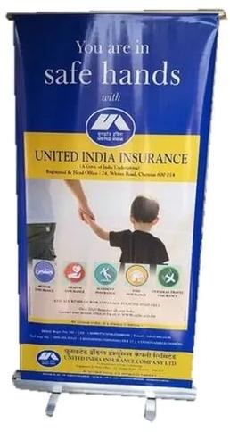 United India Insurance Roll Up Standee, Size : 6*2.5 Feet