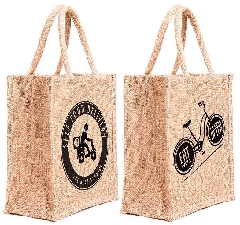 Printed jute bag, Closure Type : Zip