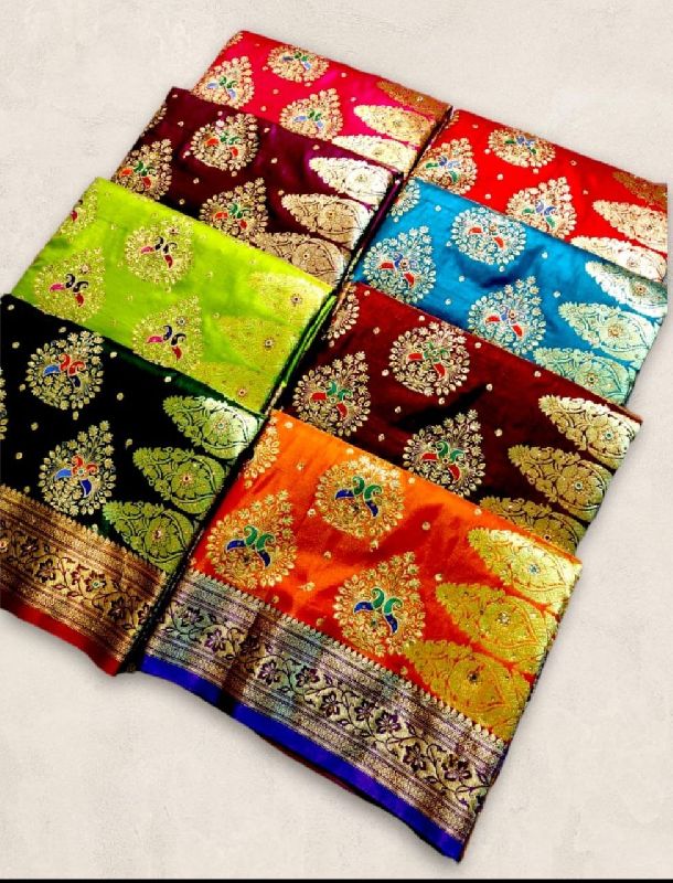 banarasi lacha kariyal embroidery saree