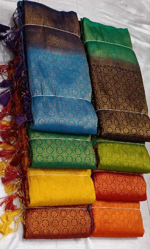 Printed Soft Silk Gadwal Saree, Technics : Machine Made