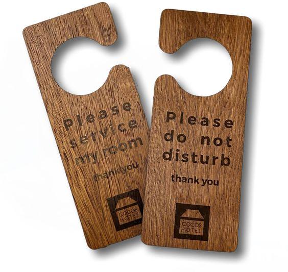 Hotel Wooden DND Hotel Signs, Packaging Type : Carton Box