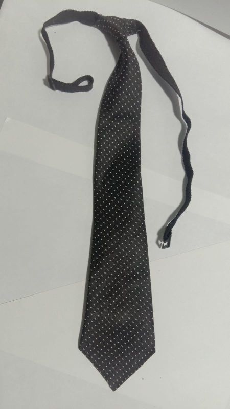 Satin Black Dotted Tie, Size : Standard