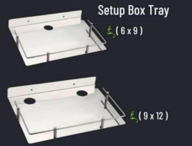 Rectengular Stainless Steel Set Top Box Tray, Size : 6x9 Inch, 7x12 Inch, 9x12 Inch