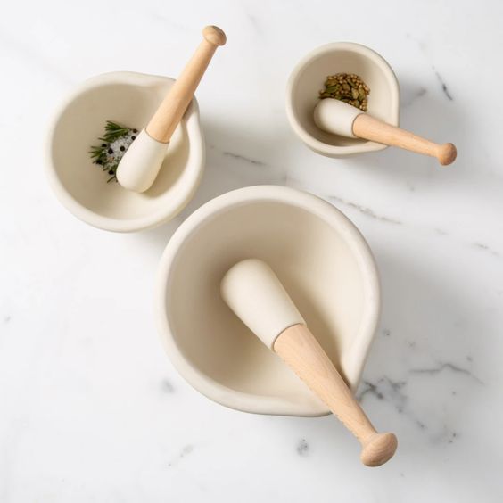Stone Mortar and Pestle, for Kitchen, Shape : Round