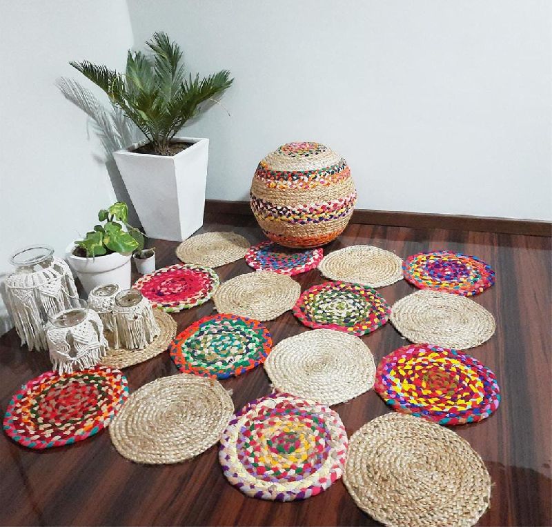 Jute Round Mat, Style : Modern