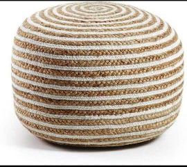 Cotton Round Pouf Stool, Seat Material : Foam