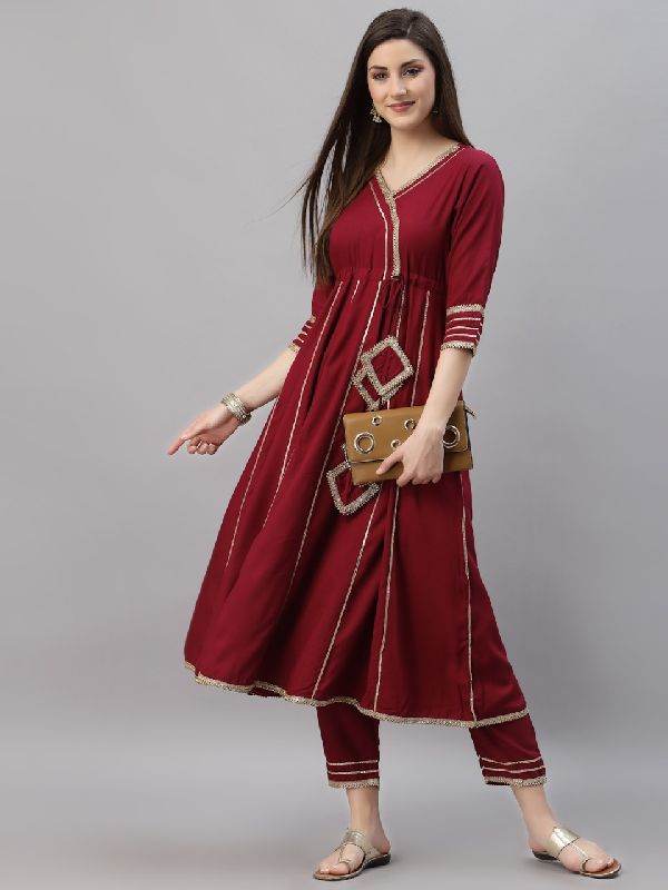 Rayon Kurta and Pant Set, Occasion : Casual Wear