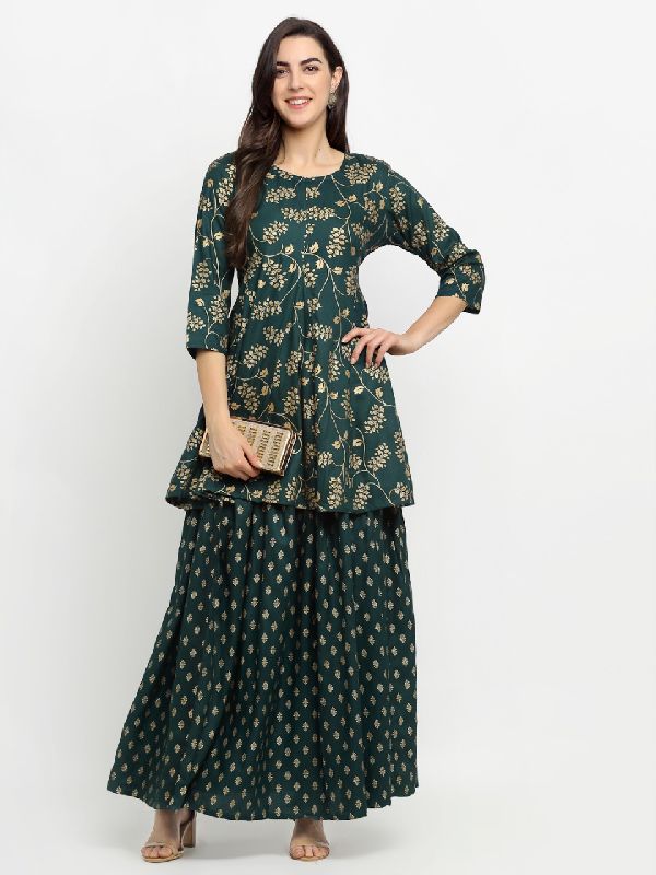 Rayon Short Kurti with Skirt