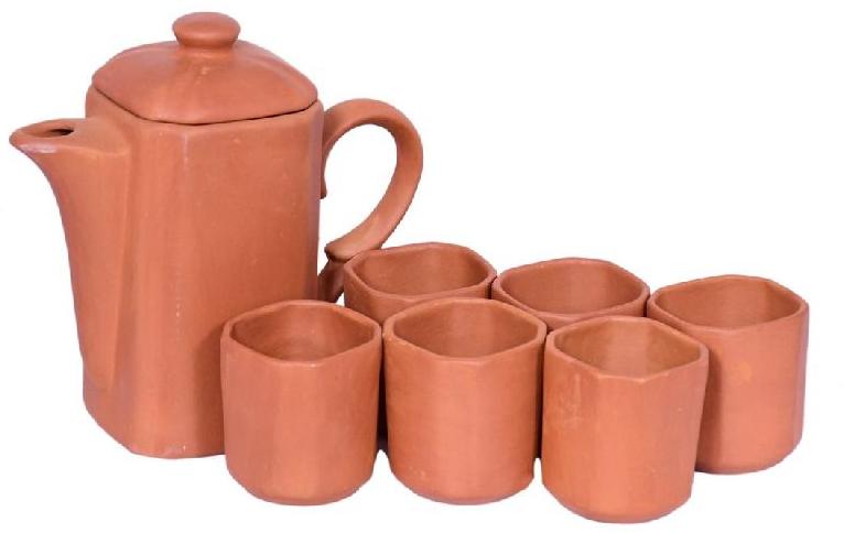 Polished Plain Clay Terracotta Coffee Set, Size : Standard