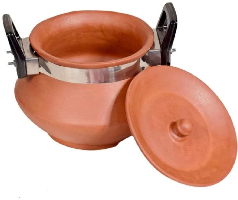 Terracotta Round Handi with Handle
