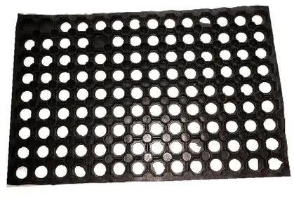 Rubber Hollow Mat, Color : Black