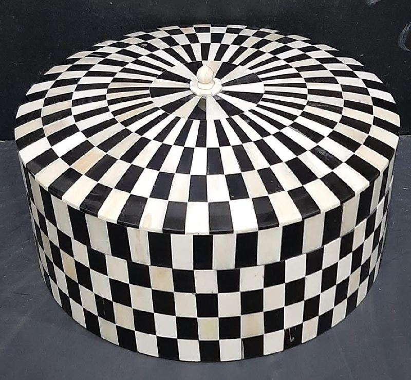 Bone Inlay Round Box