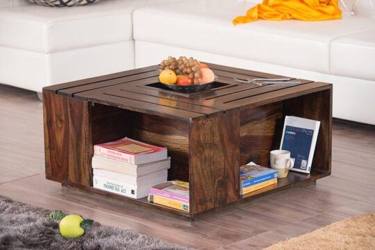 Polished Wooden Square Center Table, Feature : Quality Tested, High Strength, Easy To Place