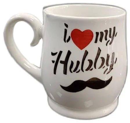 Printed Ceramic Moustache Mug, Size : Large
