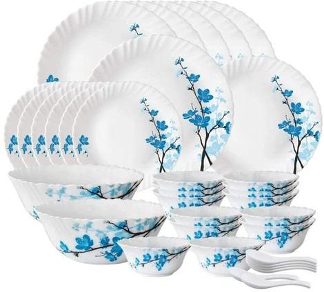 Printed Plastic Borosil Dinner Set, Size : Standard