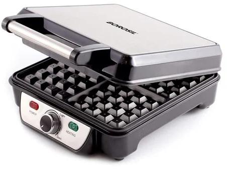 Electric Stainless Steel Borosil Jumbo Waffle Maker, Shape : Square