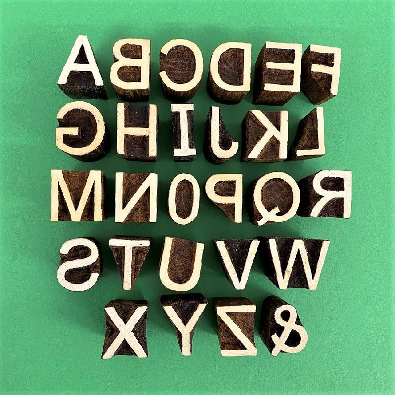 Wooden Alphabet Stamp Set, for Industrial, Color : Brown