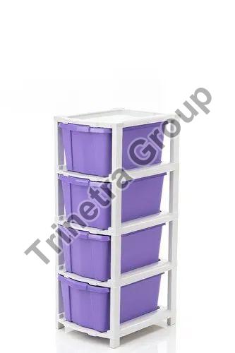 Rectangular 4 Layer Plastic Storage Drawer