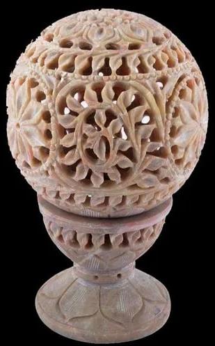Polished Marble Carving Lamp, Style : Antique