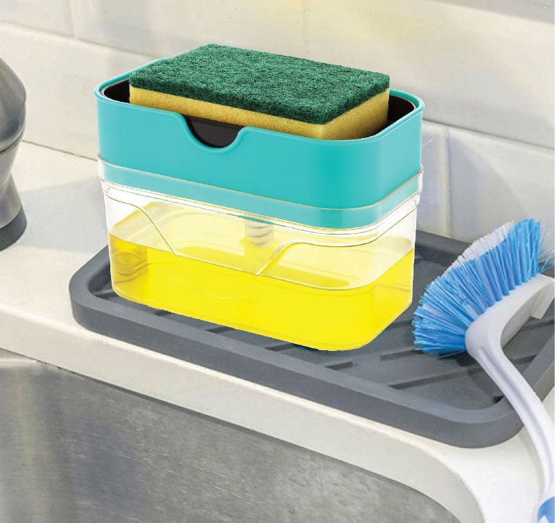 Rectangular Soap Dispenser & Sponge Holder, for Home