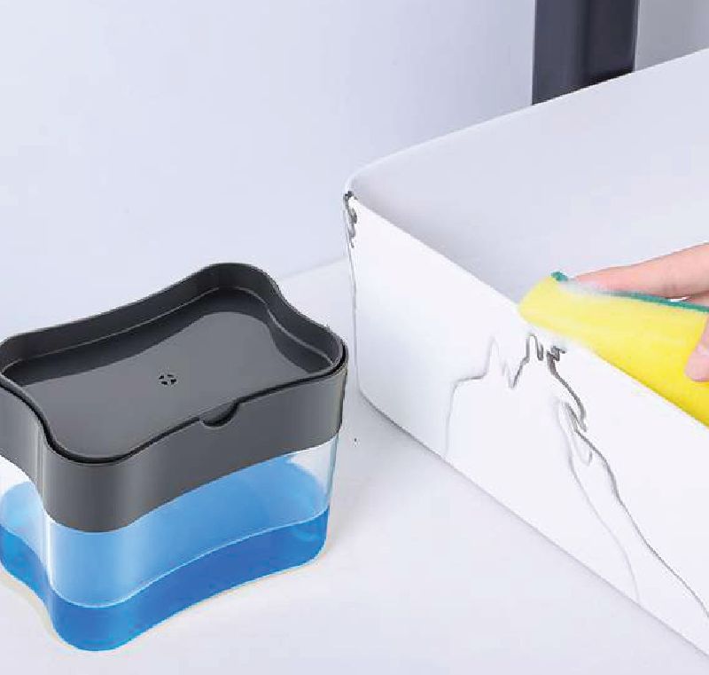 Rectangle Soap Pump & Sponge Caddy, for House Hold Use, Color : Blue