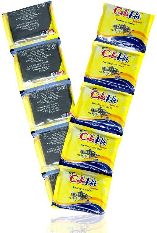 Rectangle Foam CelloHit Medium Scouring Pads, for Surface Cleaning, Utensils Cleaning, Size : Standard