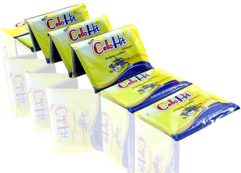 Rectangle Foam CelloHit Small Scouring Pads, for Surface Cleaning, Utensils Cleaning, Size : Standard